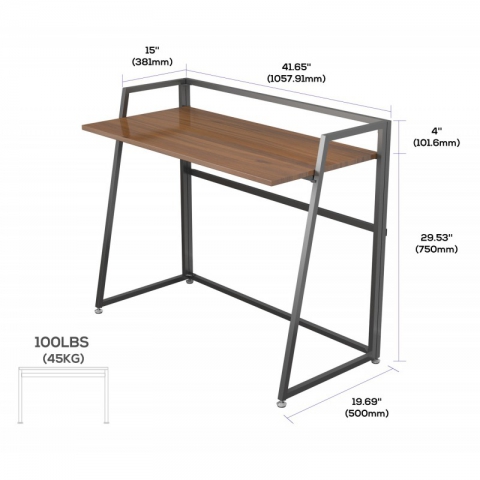 Складной письменный стол (для компьютера) EUREKA ERK-FD-02C с шириной 104 см, Cherry
