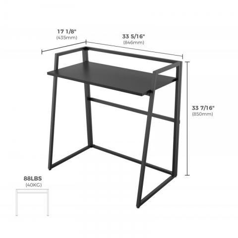 Складной письменный стол (для компьютера) EUREKA ERK-FD-03B с шириной 84 см, Black