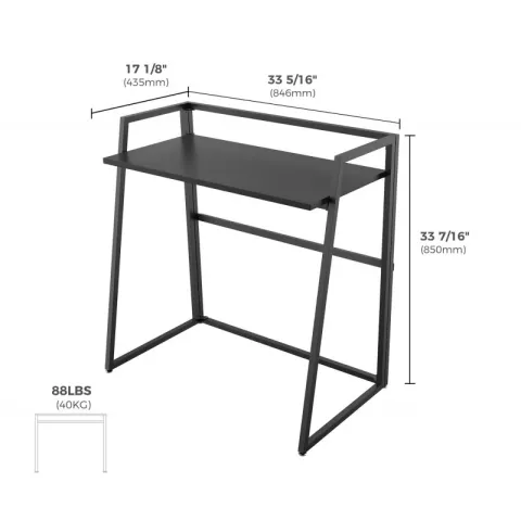 Складной письменный стол (для компьютера) EUREKA ERK-FD-03B с шириной 84 см, Black