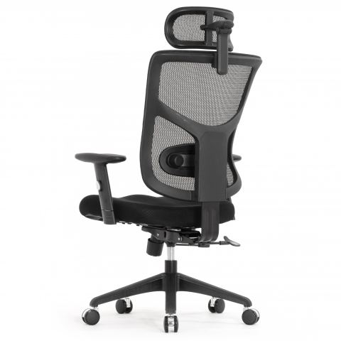 Кресло Expert 2 Star Office Ergo STE-MF01S Т-01 ( 3D поясница, 5D подголовник, черный / каркас черный)