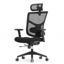 Кресло Expert 2 Star Office Ergo STE-MF01S Т-01 ( 3D поясница, 5D подголовник, черный / каркас черный)