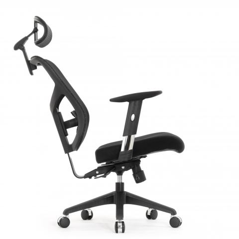 Кресло Expert 2 Star Office Ergo STE-MF01S Т-01 ( 3D поясница, 5D подголовник, черный / каркас черный)