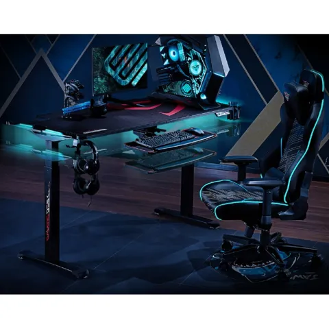 Стол для для компьютера c электрической регулировкой по высоте и RGB-подсветкой EUREKA ERK-EGD-S62B