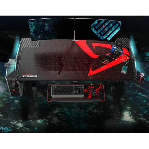 Стол для для компьютера c электрической регулировкой по высоте и RGB-подсветкой EUREKA ERK-EGD-S62B