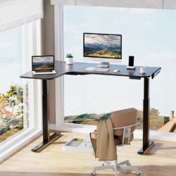 Стол для компьютера EUREKA ERK-EGD-L60L-B-US, L-формы c электрической регулировкой по высоте