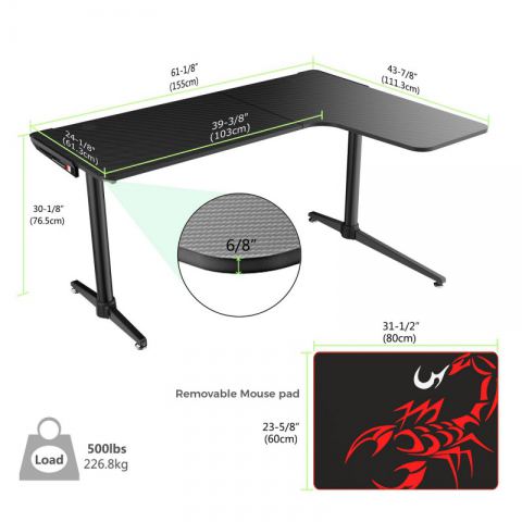 Стол для компьютера Eureka L60R