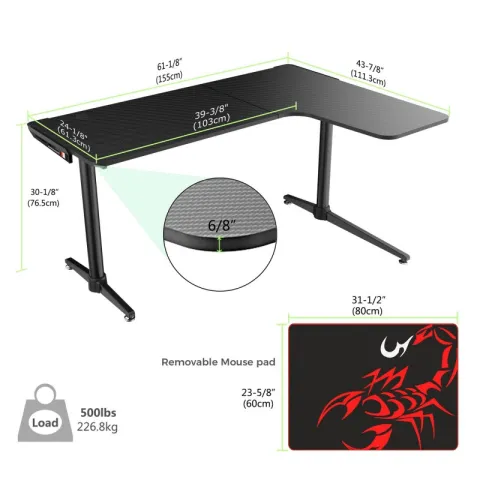 Стол для компьютера Eureka L60R