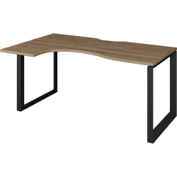 Стол эргономичный левый на металлокаркасе НТМП.О-040.ЛВ Дуб сафари/Антрацит 1400x1000x750 Аргентум-МП