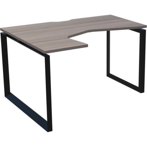 Стол эргономичный левый на металлокаркасе НТМП.О-060.ЛВ Лиственница/Антрацит 1600x1000x750 Аргентум-МП