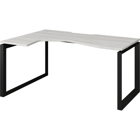 Стол эргономичный левый на металлокаркасе НТМП.О-060.ЛВ Сосна винтер/Антрацит 1600x1000x750 Аргентум-МП