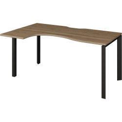 Стол эргономичный левый на металлокаркасе НТМП.П-040.ЛВ Дуб сафари/Антрацит 1400x1000x750 Аргентум-МП