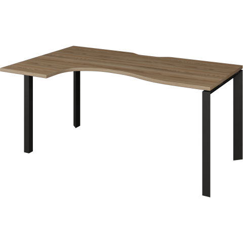 Стол эргономичный левый на металлокаркасе НТМП.П-060.ЛВ Дуб сафари/Антрацит 1600x1000x750 Аргентум-МП
