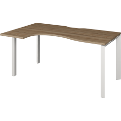Стол эргономичный левый на металлокаркасе НТМП.П-060.ЛВ Дуб сафари/Белый 1600x1000x750 Аргентум-МП