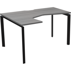 Стол эргономичный левый на металлокаркасе НТМП.П-060.ЛВ Лиственница/Антрацит 1600x1000x750 Аргентум-МП