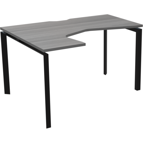 Стол эргономичный левый на металлокаркасе НТМП.П-060.ЛВ Лиственница/Антрацит 1600x1000x750 Аргентум-МП