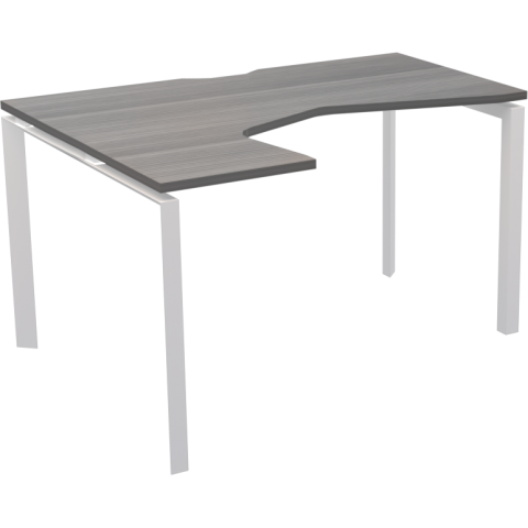 Стол эргономичный левый на металлокаркасе НТМП.П-060.ЛВ Лиственница/Белый 1600x1000x750 Аргентум-МП