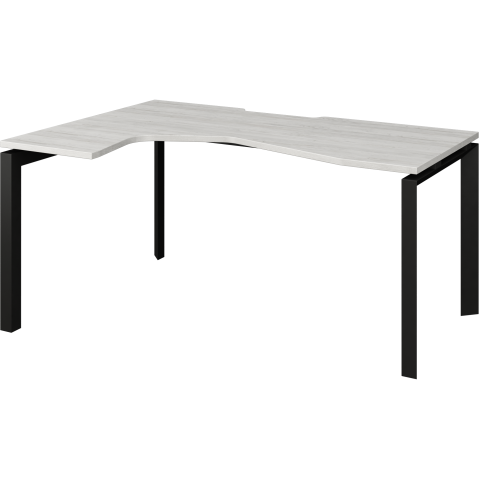 Стол эргономичный левый на металлокаркасе НТМП.П-060.ЛВ Сосна винтер/Антрацит 1600x1000x750 Аргентум-МП