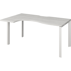 Стол эргономичный левый на металлокаркасе НТМП.П-060.ЛВ Сосна винтер/Белый 1600x1000x750 Аргентум-МП