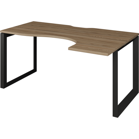 Стол эргономичный правый на металлокаркасе НТМП.О-040.ПР Дуб сафари/Антрацит 1400x1100x750 Аргентум-МП