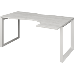 Стол эргономичный правый на металлокаркасе НТМП.О-040.ПР Сосна винтер/Белый 1400x1000x750 Аргентум-МП