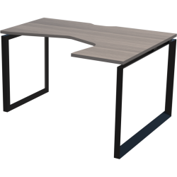 Стол эргономичный правый на металлокаркасе НТМП.О-060.ПР Лиственница/Антрацит 1600x1000x750 Аргентум-МП