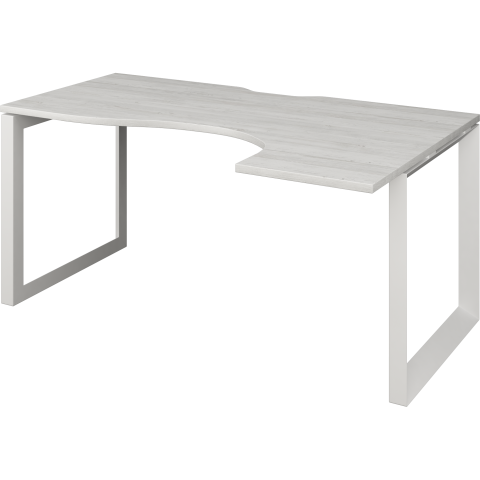 Стол эргономичный правый на металлокаркасе НТМП.О-060.ПР Сосна винтер/Белый 1600x1000x750 Аргентум-МП