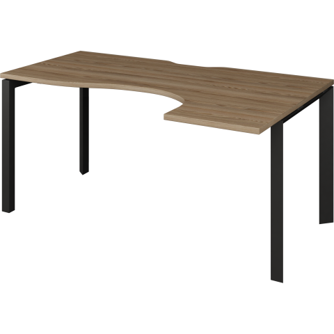 Стол эргономичный правый на металлокаркасе НТМП.П-060.ПР Дуб сафари/Антрацит 1600x1000x750 Аргентум-МП