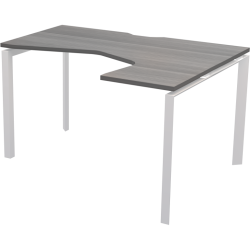 Стол эргономичный правый на металлокаркасе НТМП.П-060.ПР Лиственница/Белый 1600x1000x750 Аргентум-МП