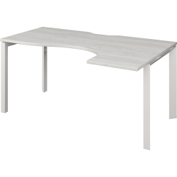 Стол эргономичный правый на металлокаркасе НТМП.П-060.ПР Сосна винтер/Белый 1600x1000x750 Аргентум-МП