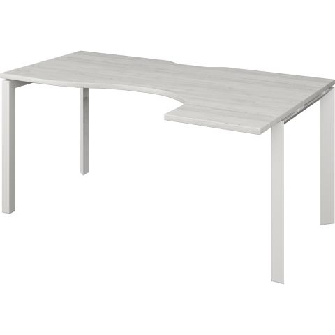 Стол эргономичный правый на металлокаркасе НТМП.П-060.ПР Сосна винтер/Белый 1600x1000x750 Аргентум-МП