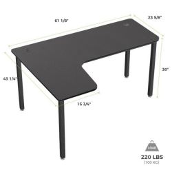 Стол для компьютера угловой EUREKA CD-L01L-60B, Black