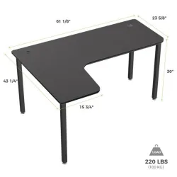Стол для компьютера угловой EUREKA CD-L01L-60B, Black