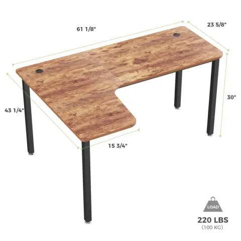 Стол для компьютера угловой EUREKA CD-L01L-60VP, Brown