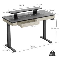 Стол c электрической регулировкой по высоте EUREKA ERK-ED-I55-OG