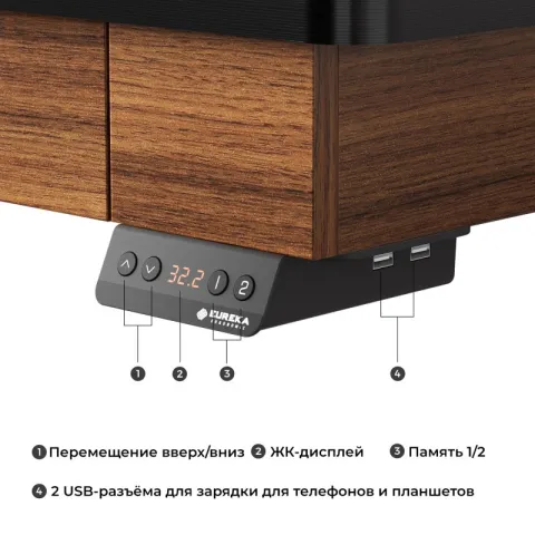 Стол c электрической регулировкой по высоте EUREKA ERK-ED-I55-WN