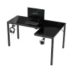 Стол EUREKA ERK-GD-L60R-B-EU L-формы со стеклянной столешницей и RGB-подсветкой
