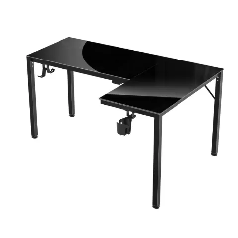 Стол EUREKA ERK-GD-L60R-B-EU L-формы со стеклянной столешницей и RGB-подсветкой