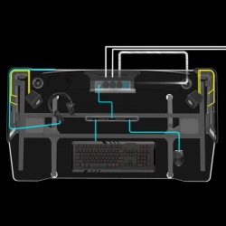 Стол компьютерный игровой Eureka I1, чёрный