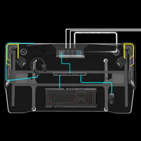Стол компьютерный игровой Eureka I1, чёрный