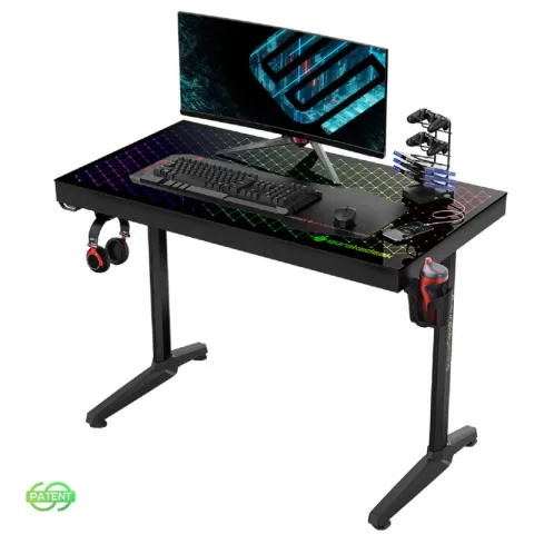 Стол компьютерный игровой Eureka со стеклянной столешницей и RGB-подсветкой GTG-I43 Explorer edition