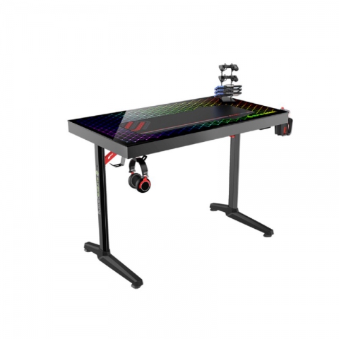 Стол компьютерный игровой Eureka со стеклянной столешницей и RGB-подсветкой GTG-I43 Explorer edition