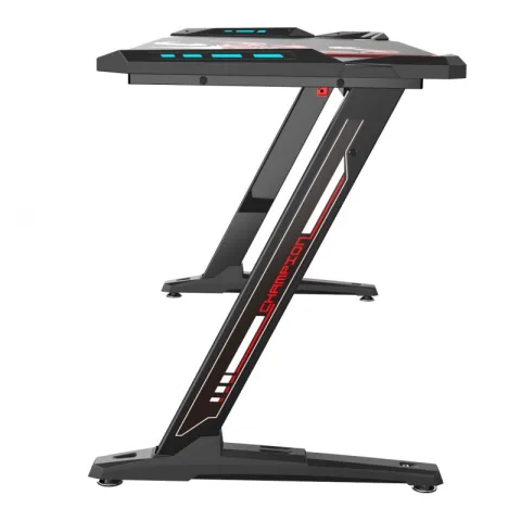 Стол компьютерный игровой Eureka Z60 c RGB подсветкой, чёрный