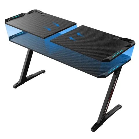 Стол компьютерный игровой Eureka Z60 c RGB подсветкой, чёрный