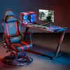 Стол компьютерный игровой Eureka Z60 c RGB подсветкой, чёрный