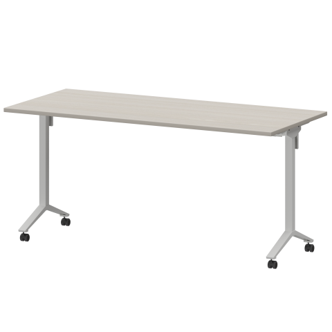 Стол мобильный складной МБ22-160.70 Ясень шимо/Белый 1600x700x750 Моби