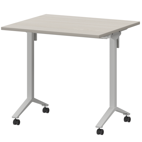 Стол мобильный складной МБ22-80.70 Ясень шимо/Белый 800x700x750 Моби