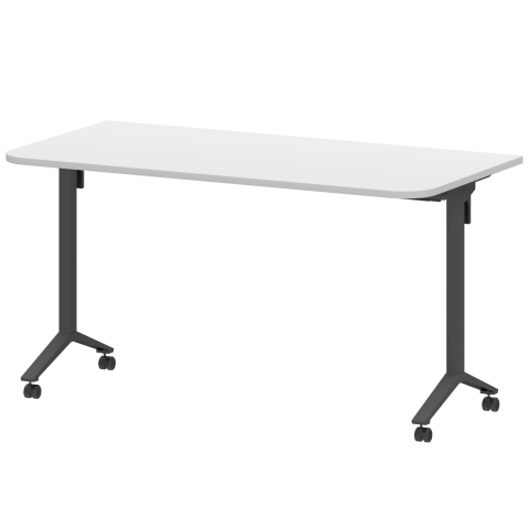 Стол мобильный складной радиусный МБ22-140.70Р Белый/Антрацит 1400x700x750 Моби
