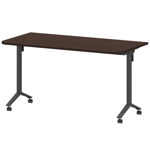 Стол мобильный складной радиусный МБ22-140.70Р Дуб венге/Антрацит 1400x700x750 Моби