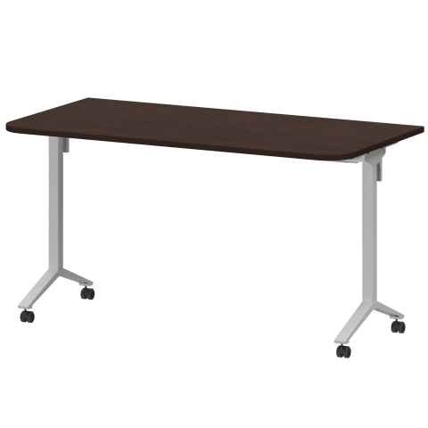 Стол мобильный складной радиусный МБ22-140.70Р Дуб венге/Белый 1400x700x750 Моби