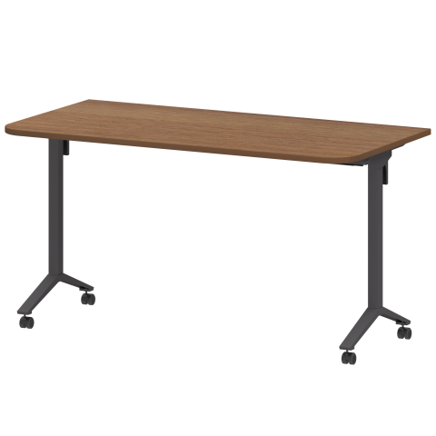 Стол мобильный складной радиусный МБ22-140.70Р Орех/Антрацит 1400x700x750 Моби
